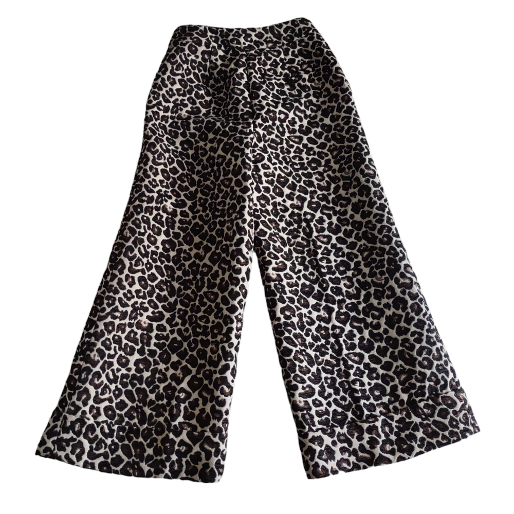 Maeve Leopard Print Wide Leg Pants